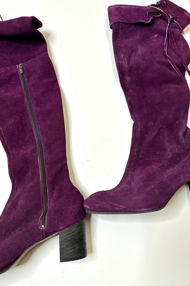 1960s Purple Suede Knee High Boots Selected by Cherry #3