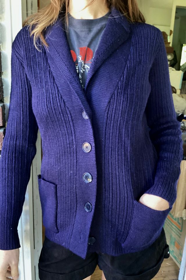 1970s Anne Klien Chunky Wool Cardigan Selected by Cherry #1