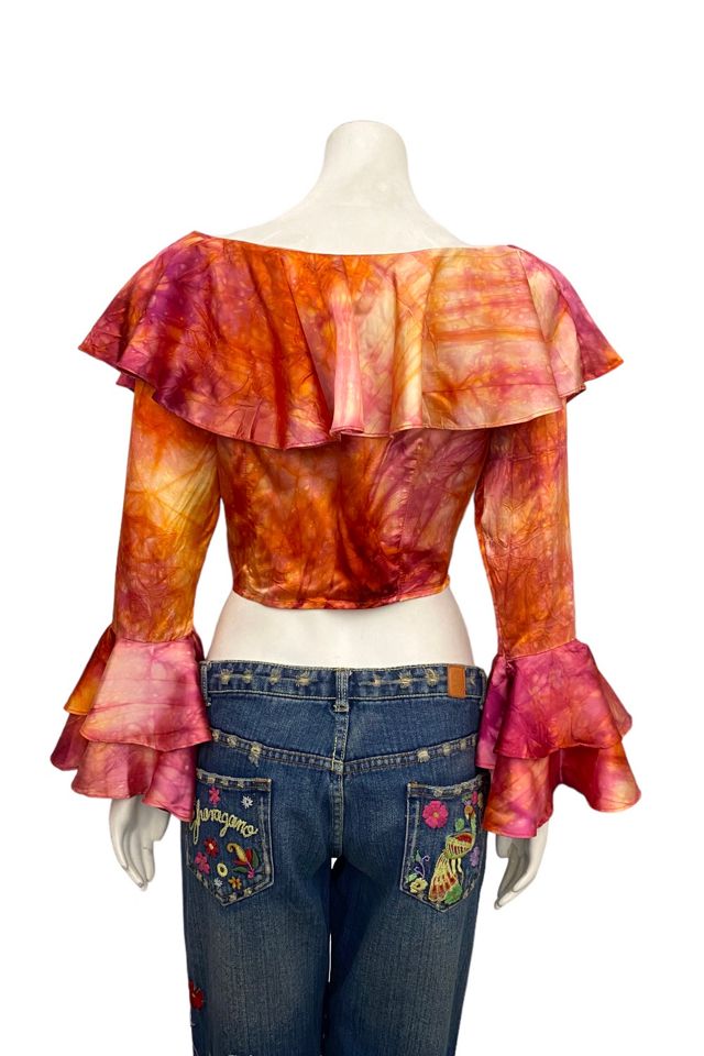 Vintage 1990s Satin Tye-Die Cropped Top Selected by BusyLady Baca & The Goods #3