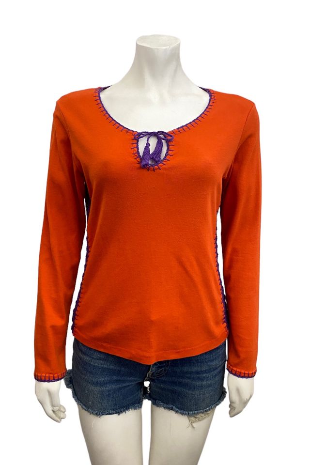 Vintage 1990s Long Sleeve Embroidery Detail Top Selected by BusyLady Baca & The Goods #2