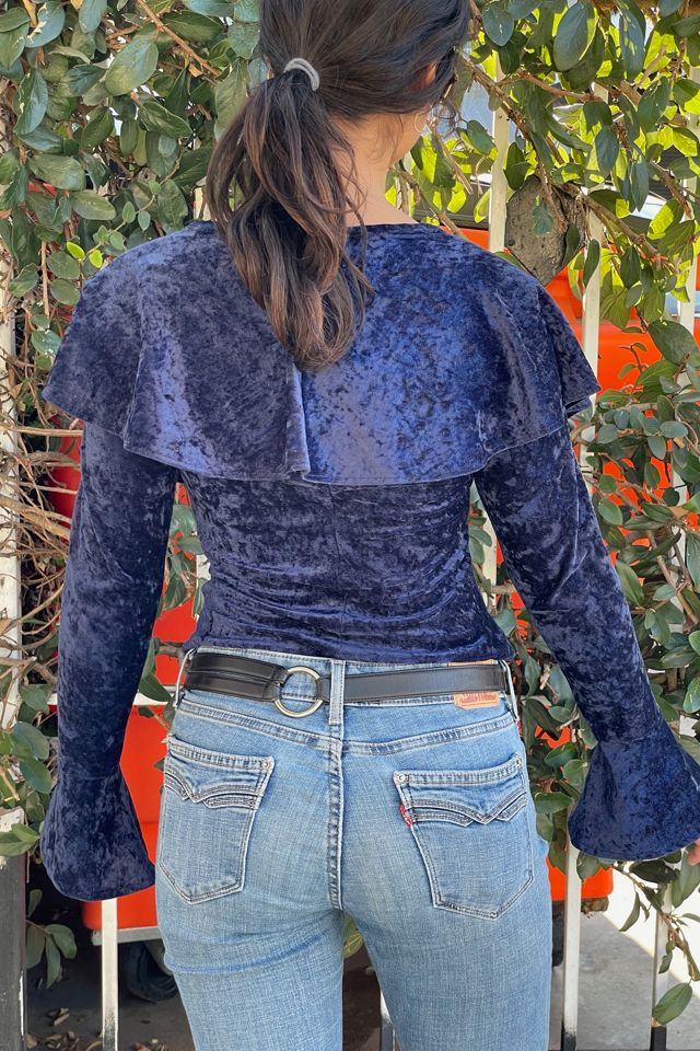 Vintage 1990's Lip Service Navy Velvet Top Selected by