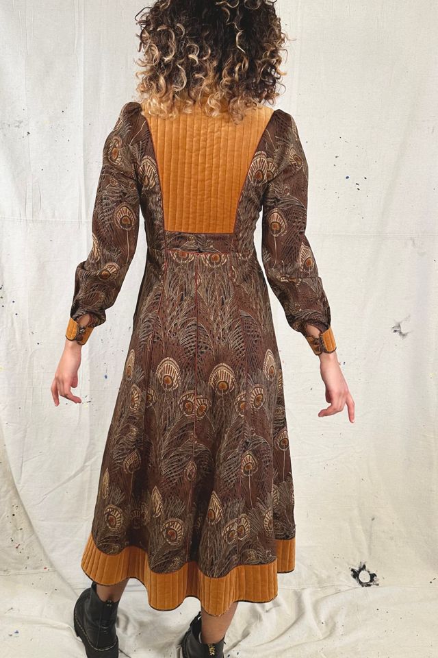 Vintage Anna Belinda Oxford 1970's Brown Liberty of London Peacock Print  Selected by The Falls | Free People