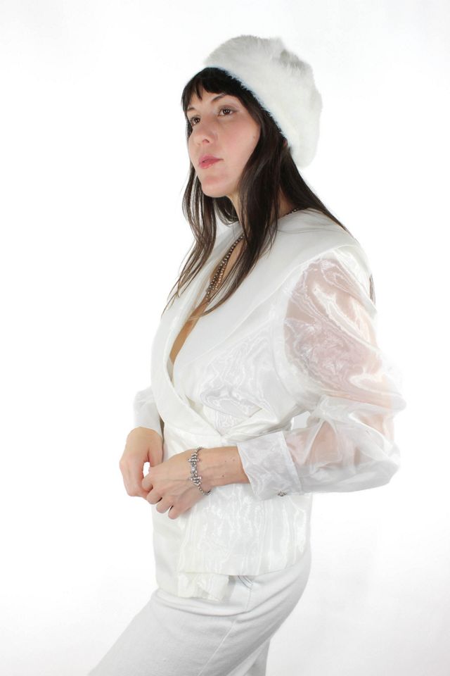 1980s White Sheer Chiffon Balloon Sleeve Blouse Selected By Moons + Junes Vintage #3