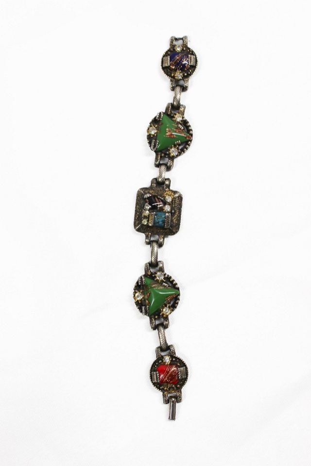 1980s Gemstone Crystal Chain Bracelet Selected By Moons + Junes Vintage