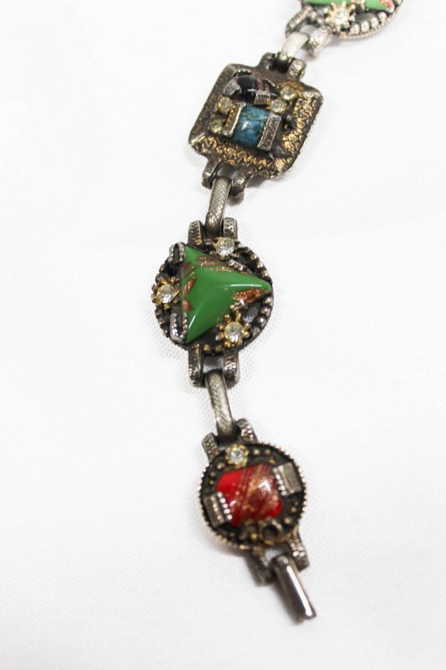 1980s Gemstone Crystal Chain Bracelet Selected By Moons + Junes Vintage #2