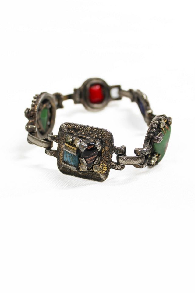 1980s Gemstone Crystal Chain Bracelet Selected By Moons + Junes Vintage #3