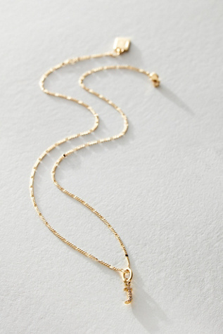 Miranda Frye Marlowe Chain With Gothic Letter Charm at Free People in Gold