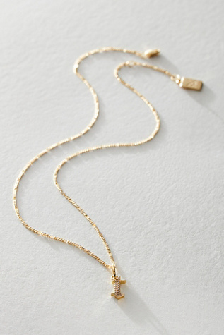 Miranda Frye Marlowe Chain With Gothic Letter Charm at Free People in Gold