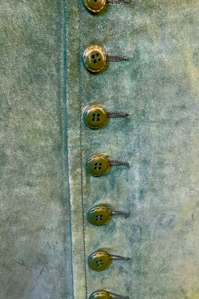Vintage 1990’s Green Suede Button Up Mini Skirt Selected by Nomad Vintage #3