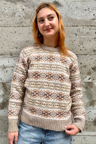 Deans Knit Wool Print Sweater Selected by Nomad Vintage