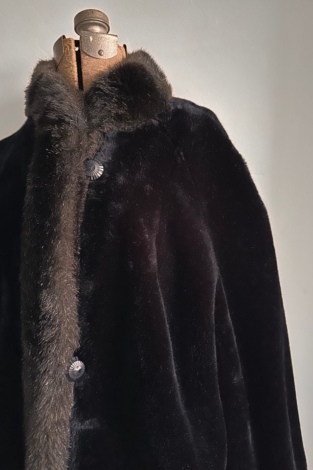 Vintage Brown and Black Faux Fur Jacket with Buttons and Pockets Selected by KA.TL.AK #1