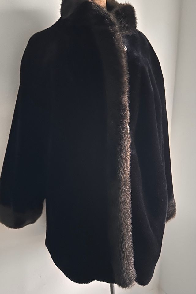 Vintage Brown and Black Faux Fur Jacket with Buttons and Pockets Selected by KA.TL.AK #3