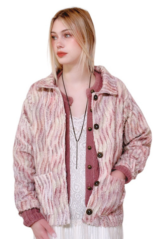 Vintage 1990's Lavender Chenille Jacket Selected By Afterlife Boutique