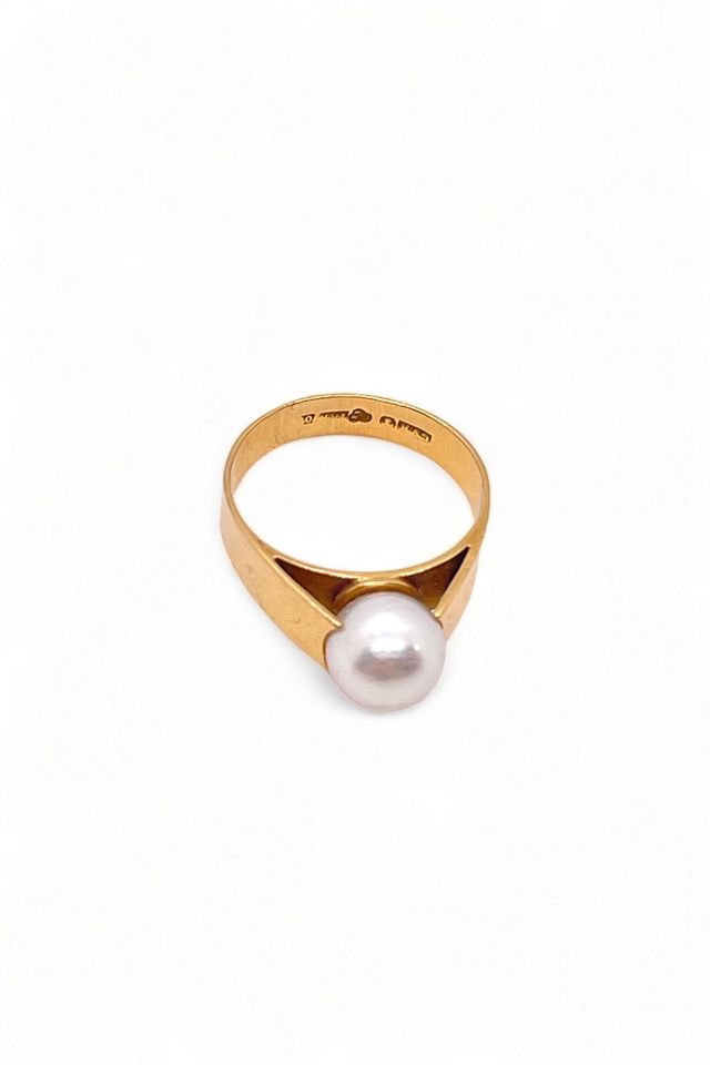 Vintage 18K Gold Pearl Tension Set Ring Selected by MARMALADE #2