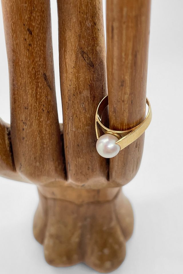 Vintage 18K Gold Pearl Tension Set Ring Selected by MARMALADE #3