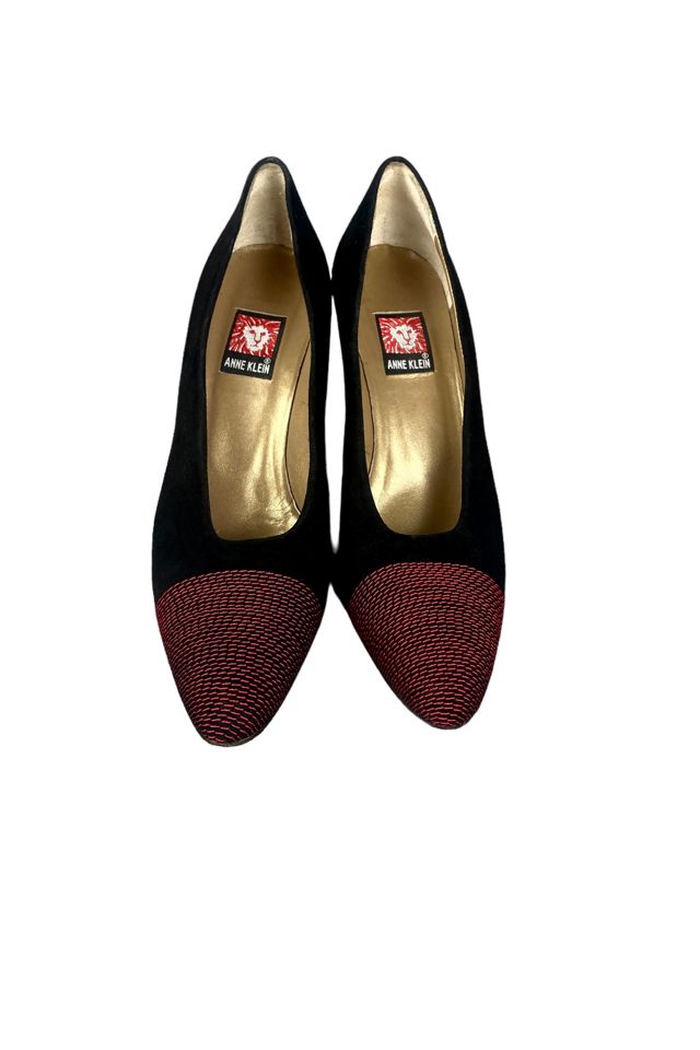 Vintage Black Suede Pumps With Red Stitching Selected By Ankh By Racquel Vintage #2