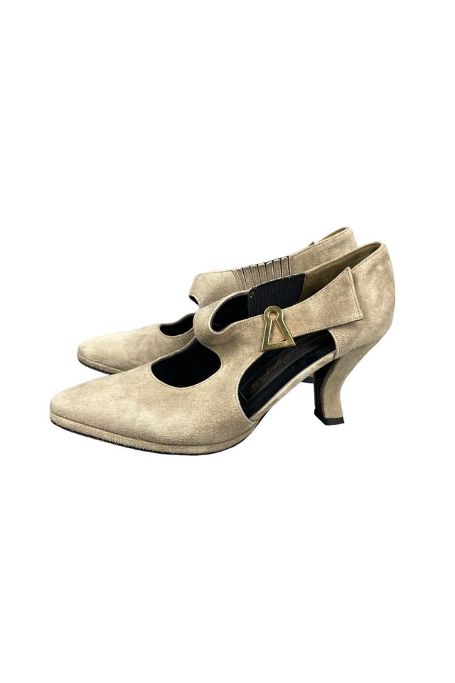 Vintage Karl Lagerfeld Tan Suede Shoes Selected By Ankh By Racquel Vintage #1