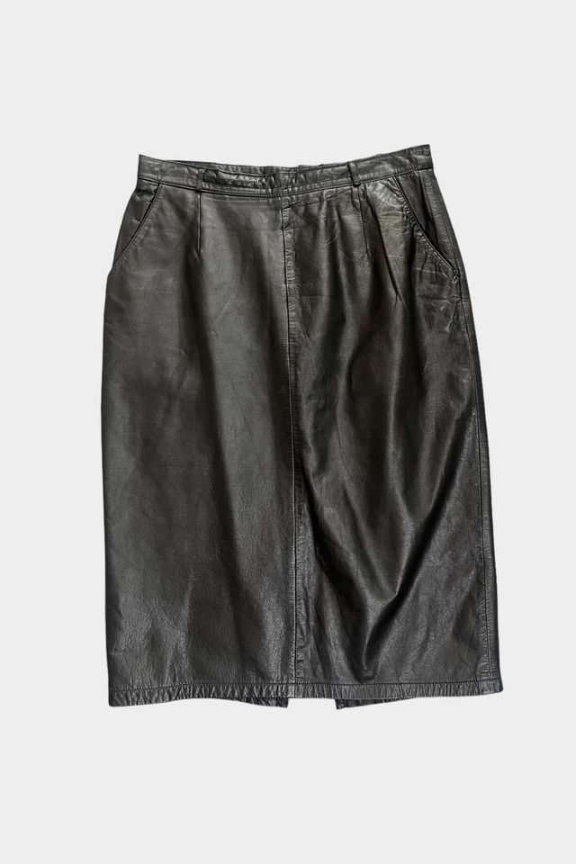 Leather skirt outlet with back pockets