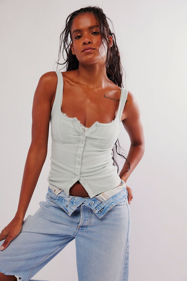 End Game Pointelle Tank | Blue Marina