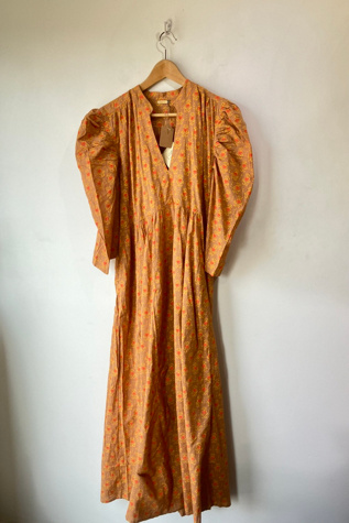 Matta Block Printed Tan Maxi Dress Selected by The Curatorial Dept.