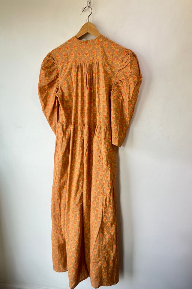 Matta Block Printed Tan Maxi Dress Selected by The Curatorial Dept. #1