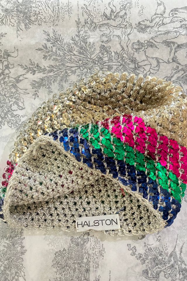 Vintage Halston Sequined Multicolor Skull Cap Selected by The Curatorial Dept. #1