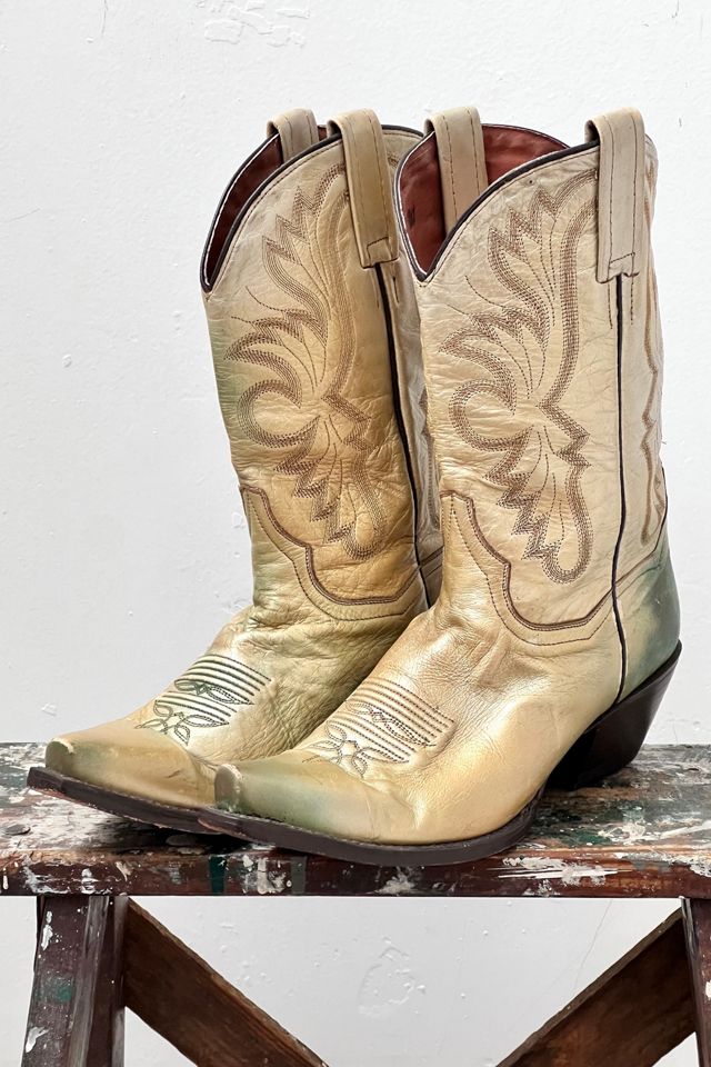 Vintage Gold Cowboy Boots Selected by Anna Corinna Free People