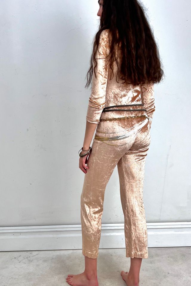 Vintage Velvet Champagne Jumpsuit Selected by Anna Corinna #1