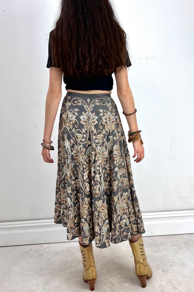 Vintage Metallic Embroidered Skirt Selected by Anna Corinna #1