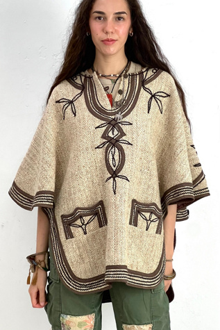 Vintage Woven and Embroidered Poncho Selected by Anna Corinna