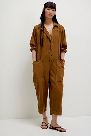 We The Free Margarita Jumpsuit at Free People in Brown, Size: L