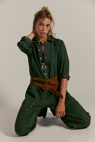 We The Free Margarita Jumpsuit at Free People in Green, Size: XS