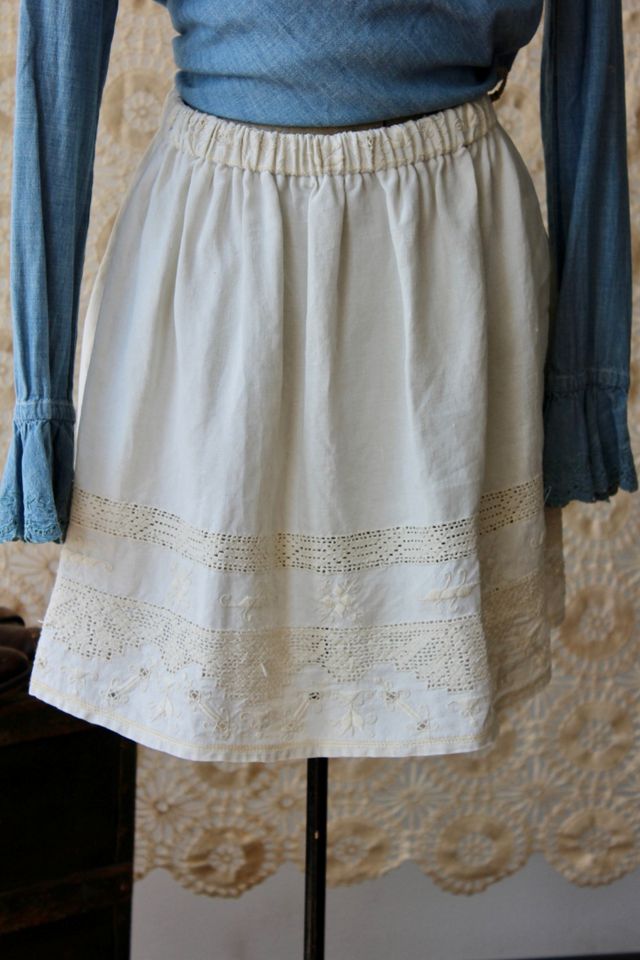 Embroidered linen clearance skirt