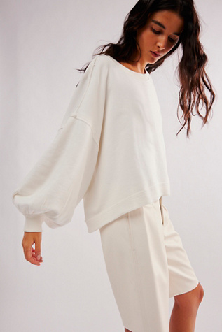 Trish Sweatshirt at Free People in White, Size: Large