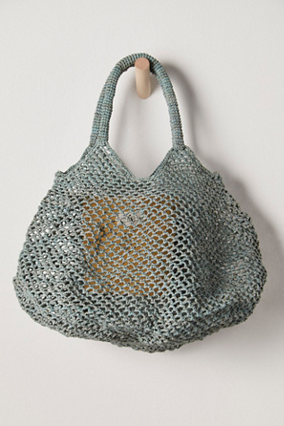 Free People Catch Me crochet tote crossover hobo bag discount NWT