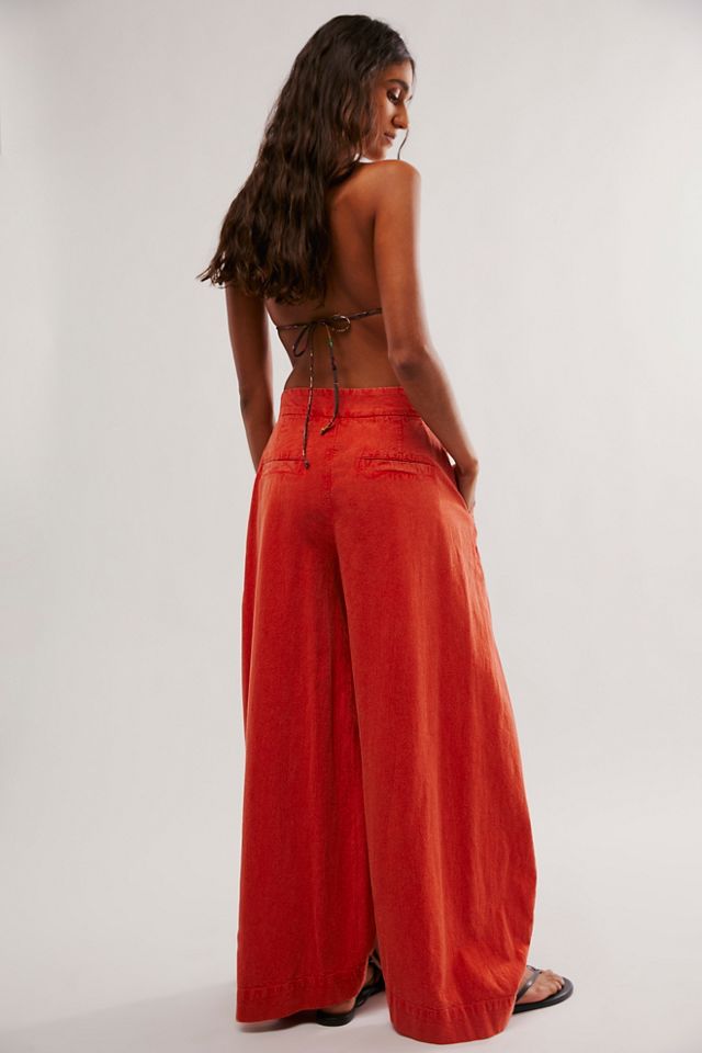 Tegan Washed Barrel Trousers Free People