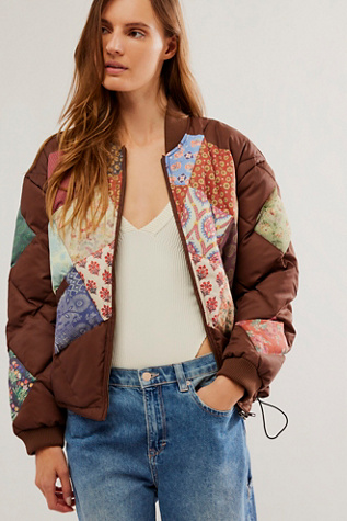 Free People Camille Patchwork Quilted Boho buy Jacket