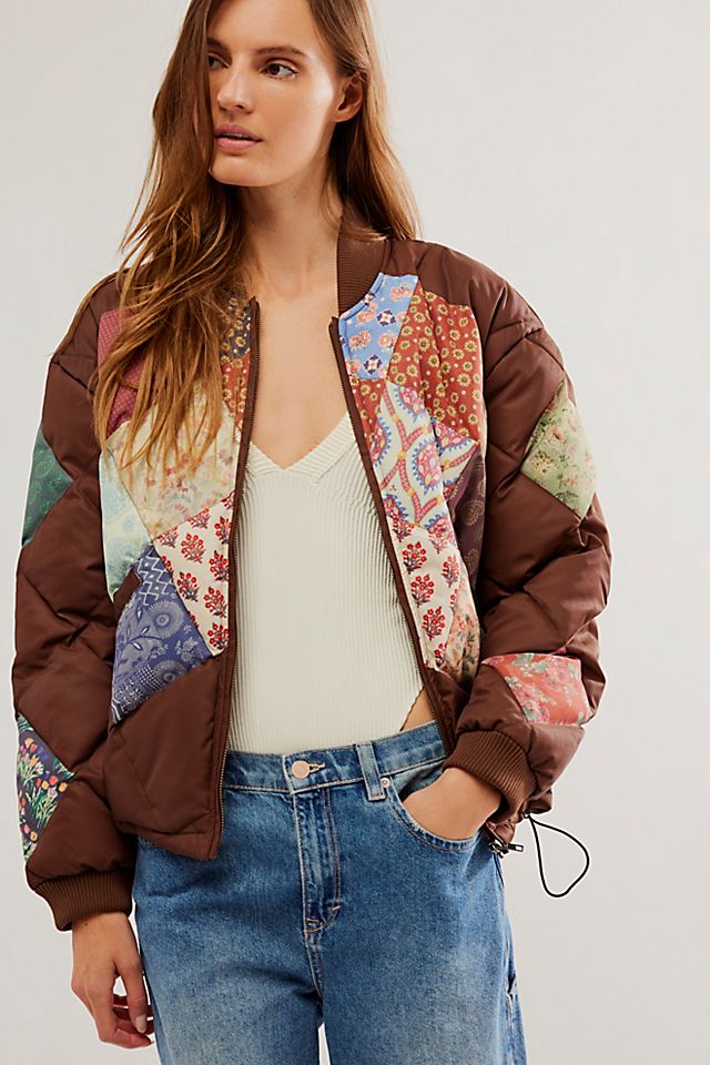Found Diamond Quilted Patchwork Jacket | Free People UK