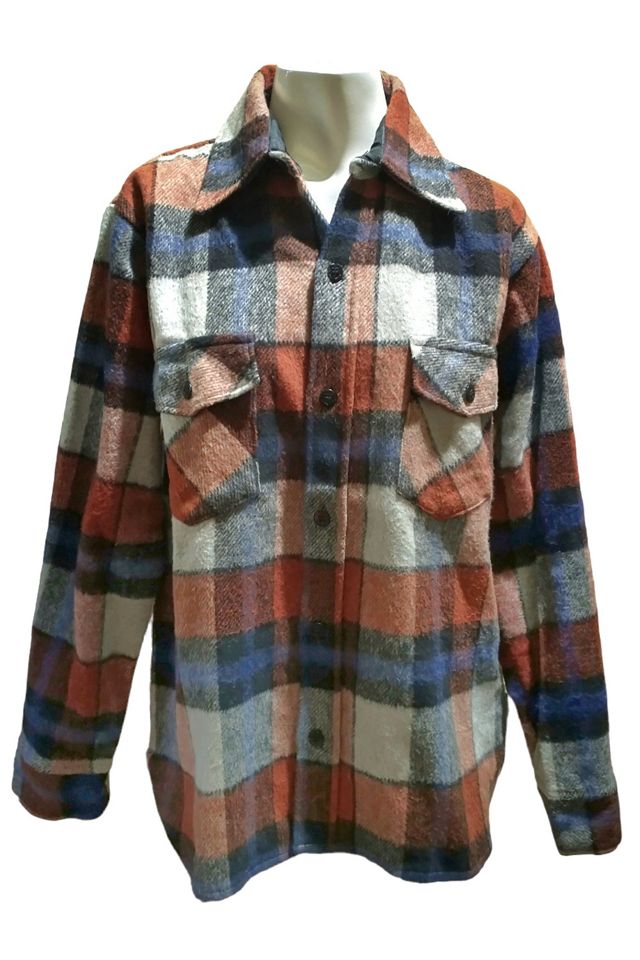 1970s Plaid CPO Boyfriend Shirt Jacket Selected by Garbage Soup