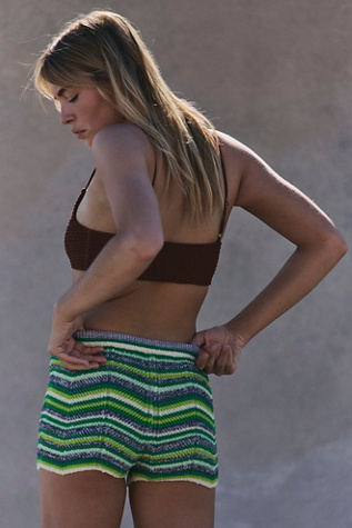 Marisol Micro Shorts by Free People in Green, Size: S