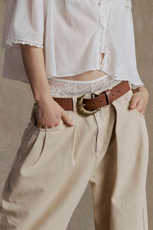 Artemis Buckle Belt at Free People in Cognac, Size: XS/S