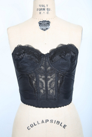 Vintage Black Lace Bustier Bra Selected by Love Rocks Vintage | Free People