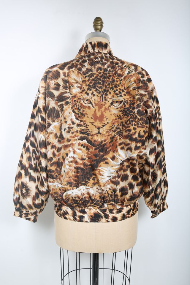 Womens leopard hotsell print bomber jacket