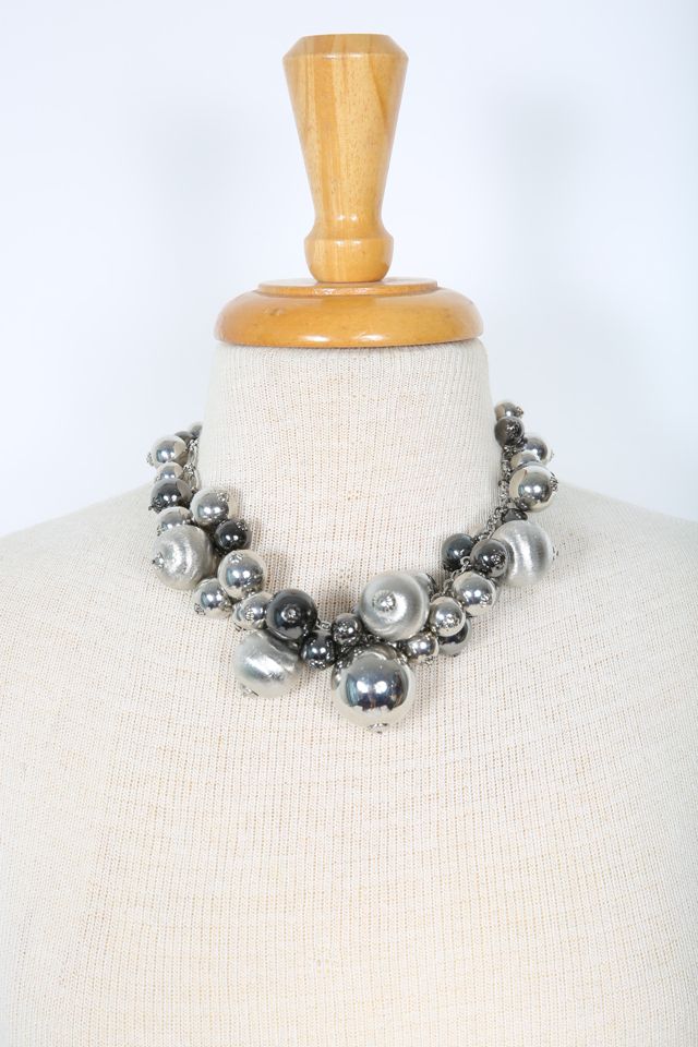 Large Multi Color Metal Bead Necklace Selected by Love Rocks Vintage
