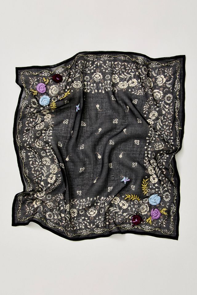 Chan Luu Embroidered Floral Bandana #2