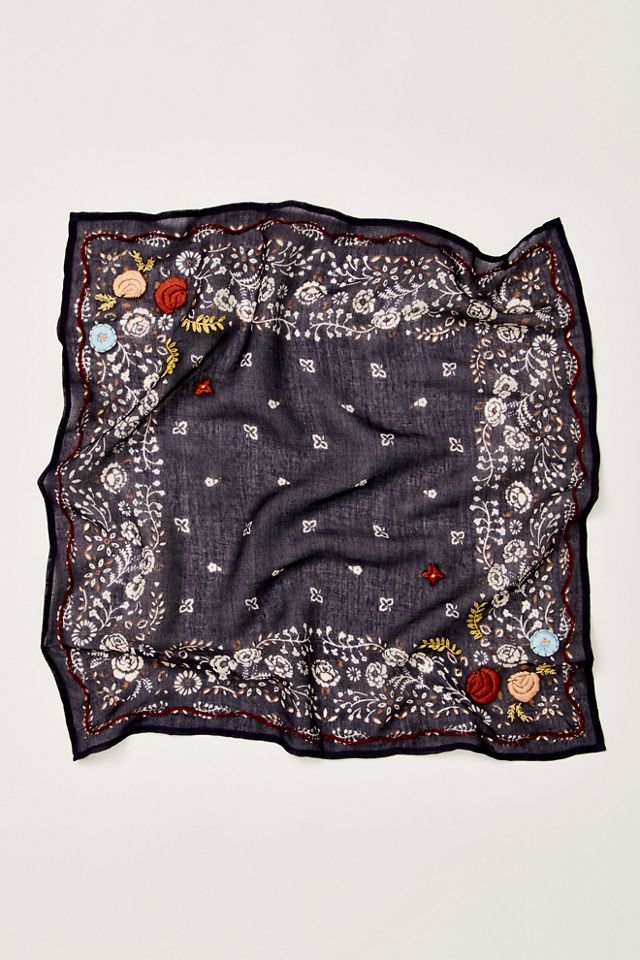 Chan Luu Embroidered Floral Bandana