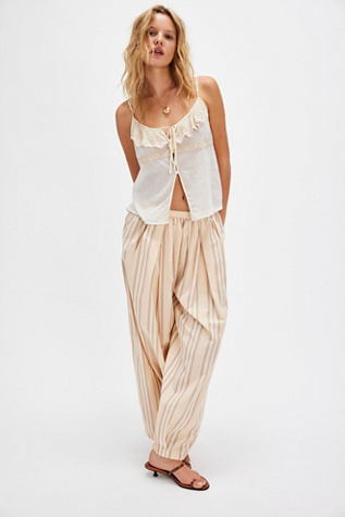 To The Sky Striped Parachute Trousers at Free People in Haley Strip, Size: Large