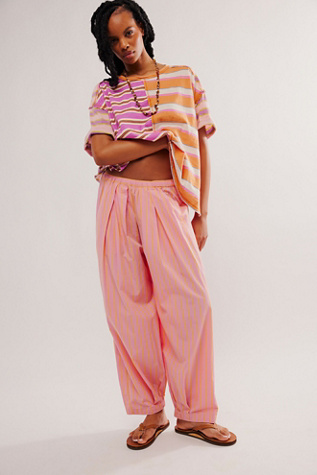 To The Sky Striped Parachute Trousers at Free People in Sweet Stripe, Size: Medium