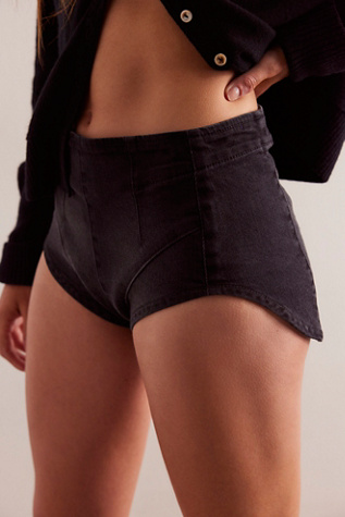We The Free Keep It Brief Denim Micro Shorts at Free People in Stroke Of Midnight, Size: Large