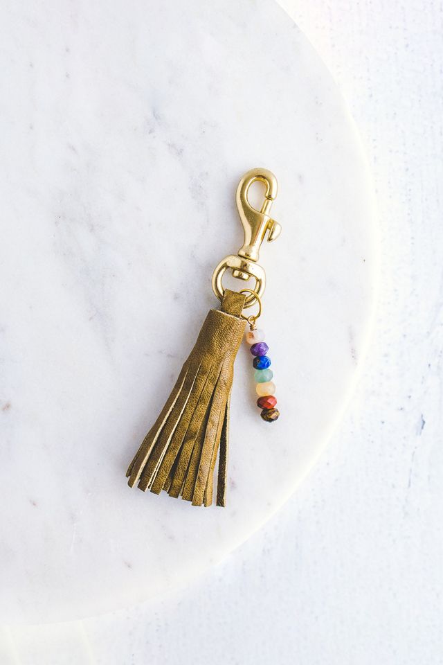 Leather Tassel Keychain